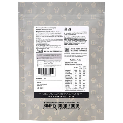 Urban Platter Natural California Almond Flour - 1 kg