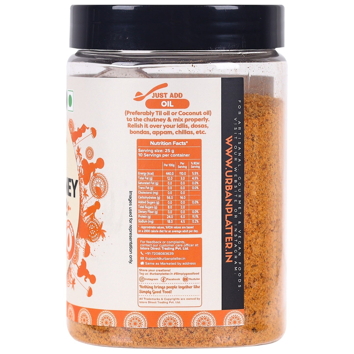 Urban Platter South Indian Style Instant Idli Chutney Powder - 250 gms
