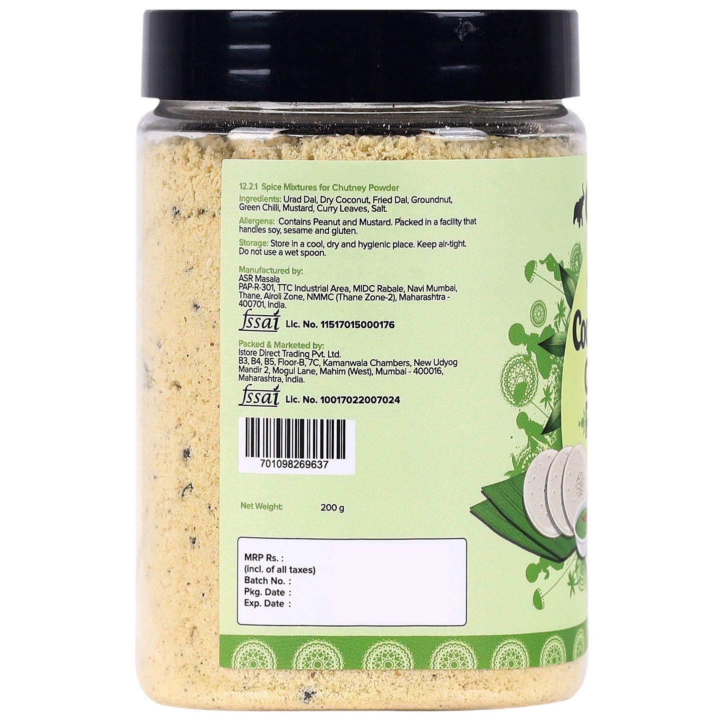 Urban Platter South Indian Style Instant Coconut Green Chutney Powder - 200 gms