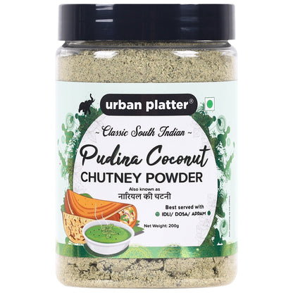 Urban Platter South Indian Style Instant Pudina (Mint) Coconut Chutney Powder - 200 gms