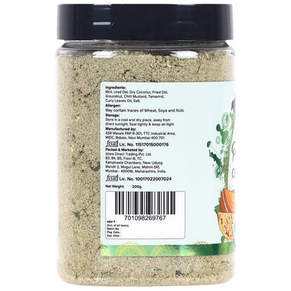 Urban Platter South Indian Style Instant Pudina (Mint) Coconut Chutney Powder - 200 gms