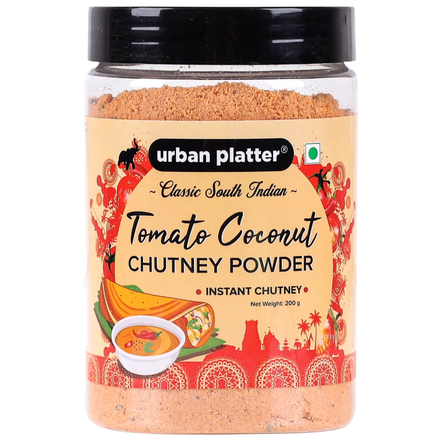 Urban Platter South Indian Style Instant Tomato Coconut Chutney Powder - 200 gms
