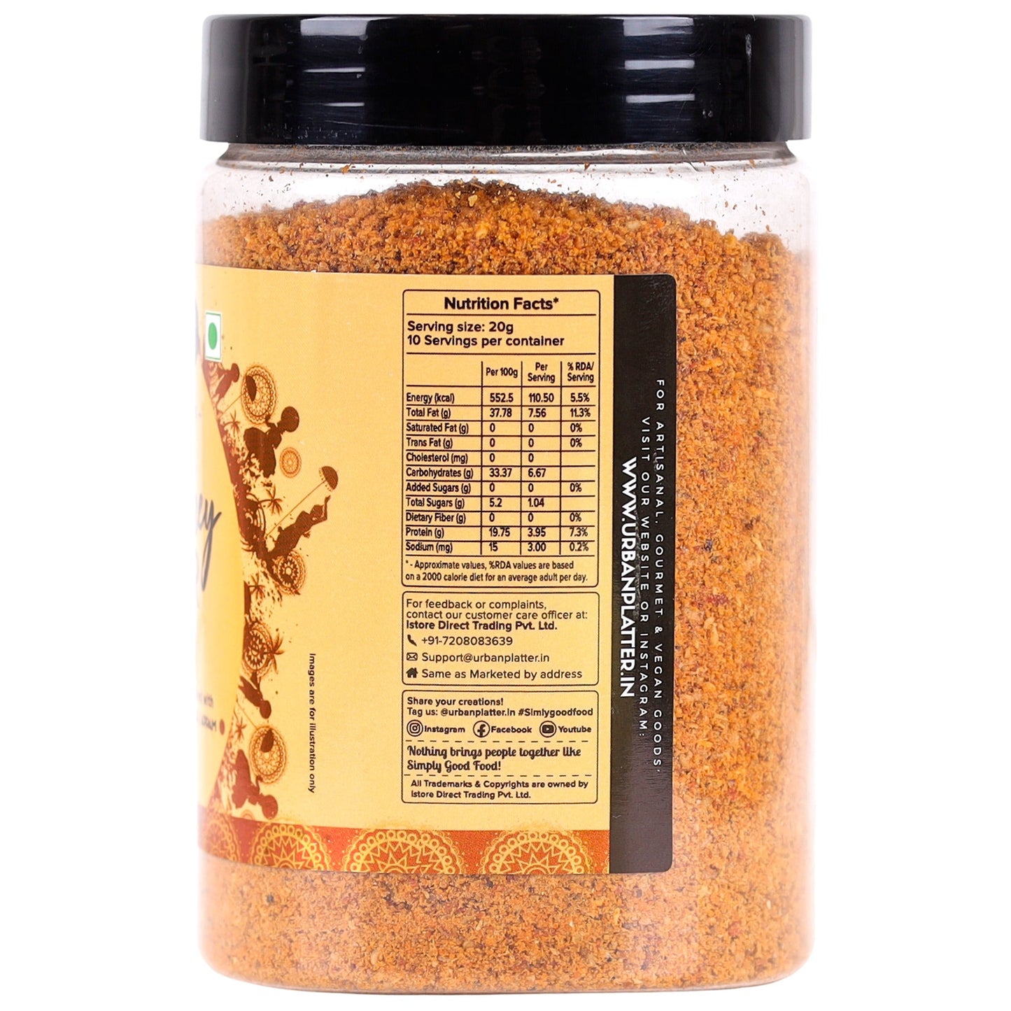 Urban Platter South Indian Style Instant Til Chutney Powder - 200 gms