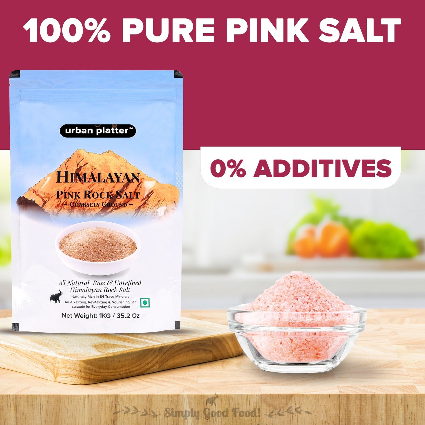 Urban Platter Pink Himalayan Rock Salt Powder - 1 kg