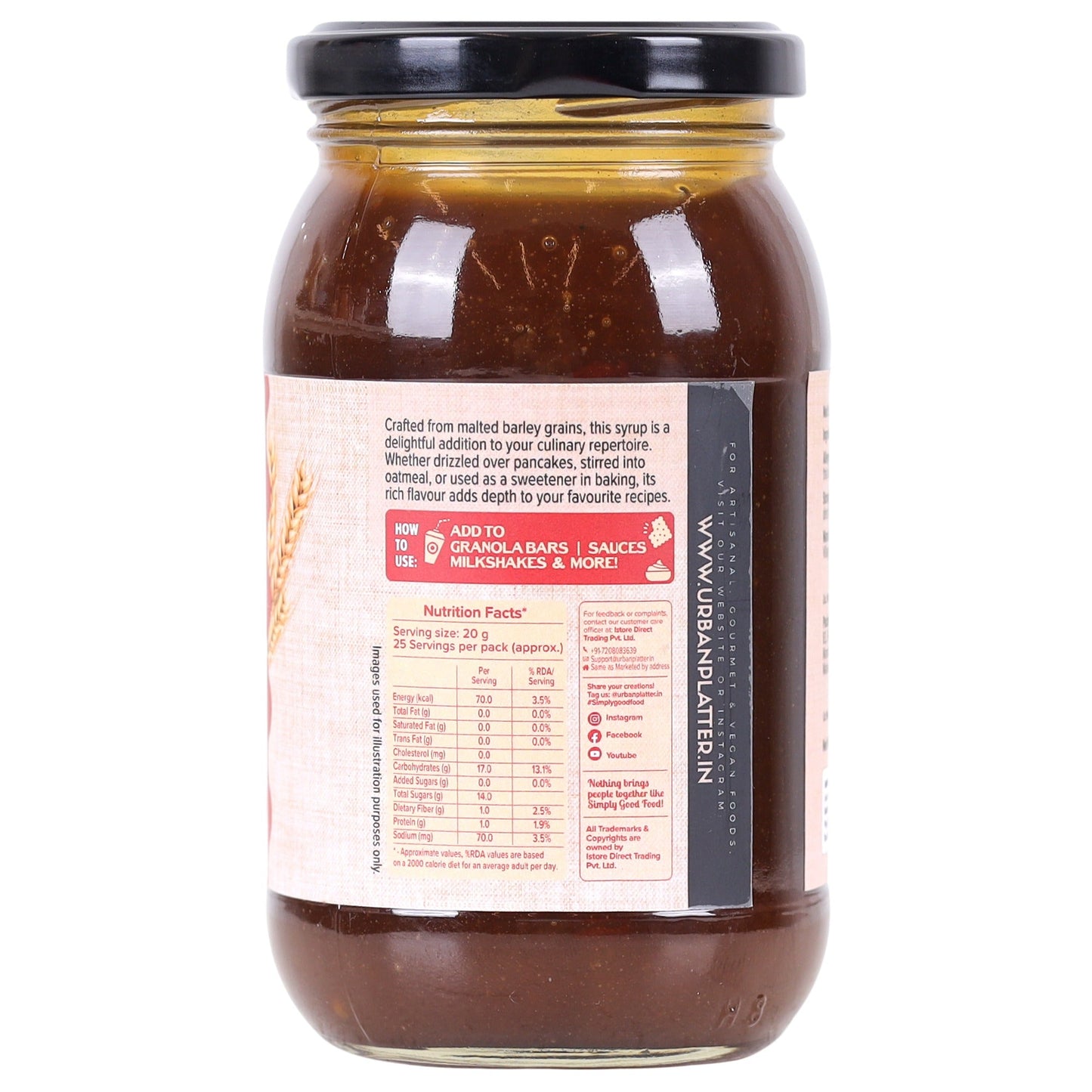 Urban Platter Barley Malt Extract Syrup (Sweetener) - 500 gms