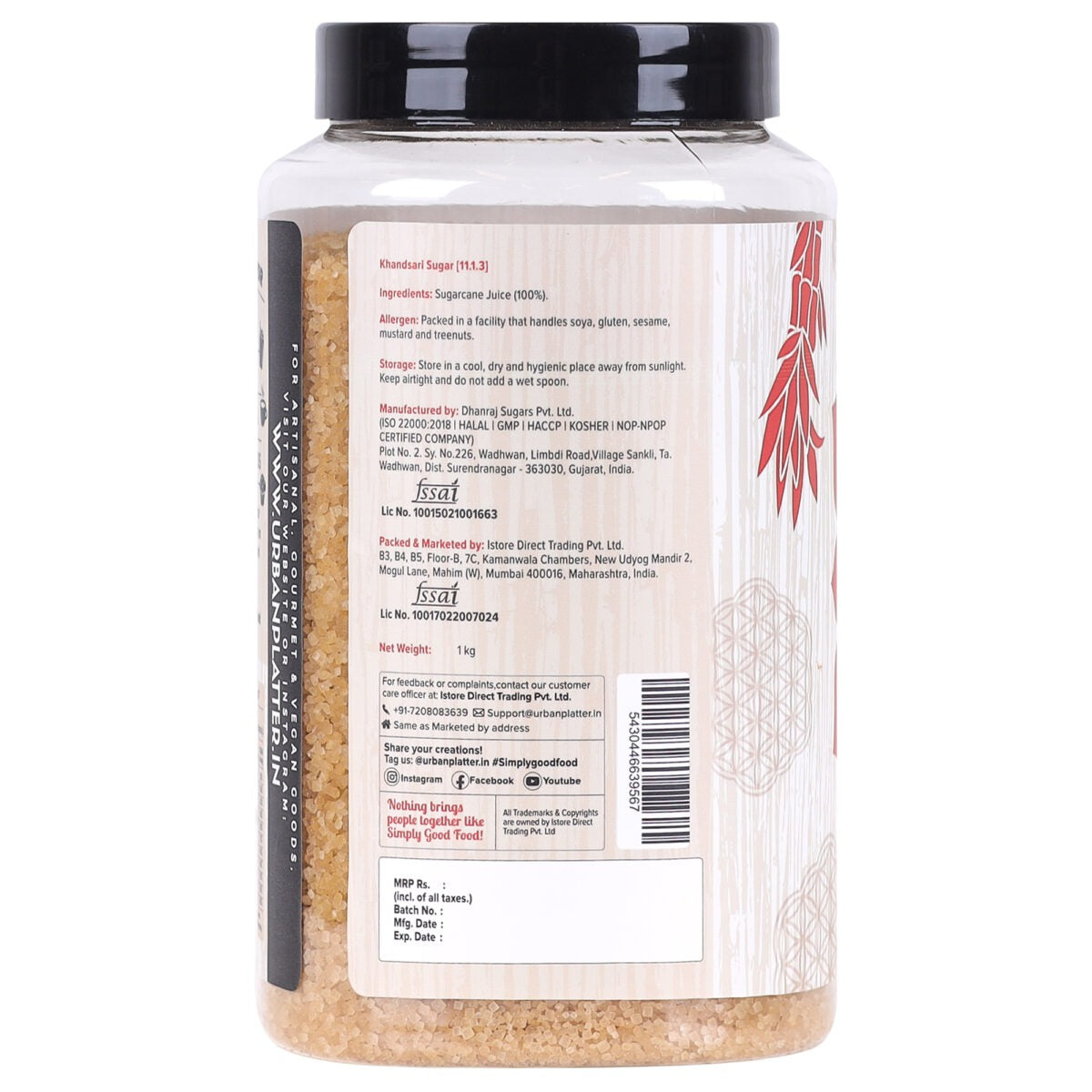 Urban Platter Khandsari Crystal Sugar - 1 kg