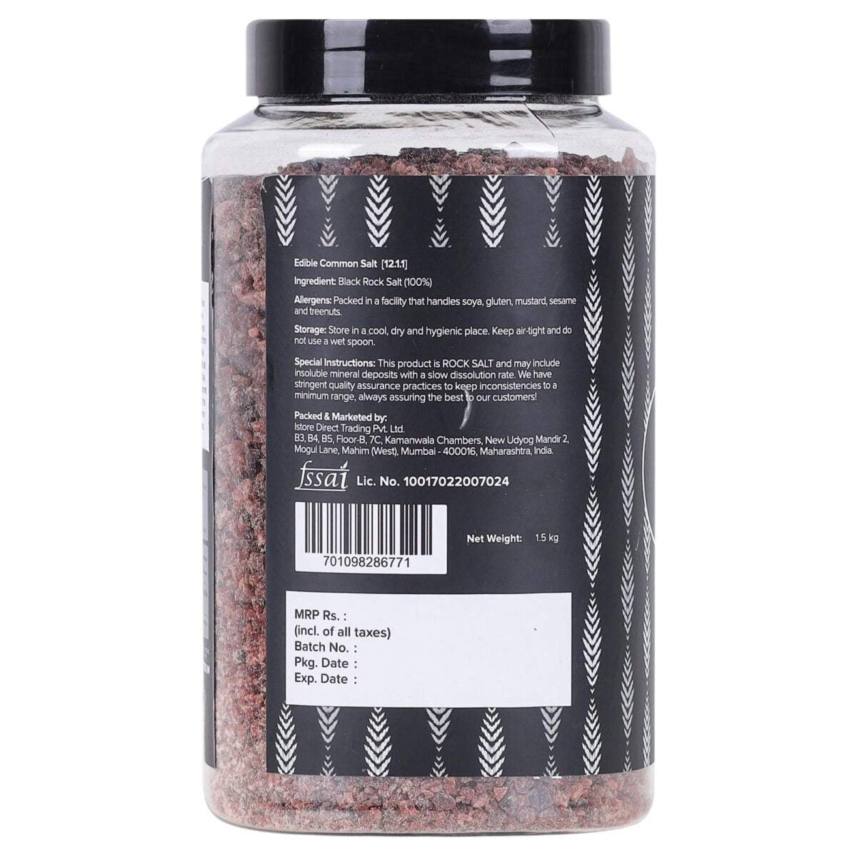 Urban Platter Black Rock Salt Granules - 1.5 kg