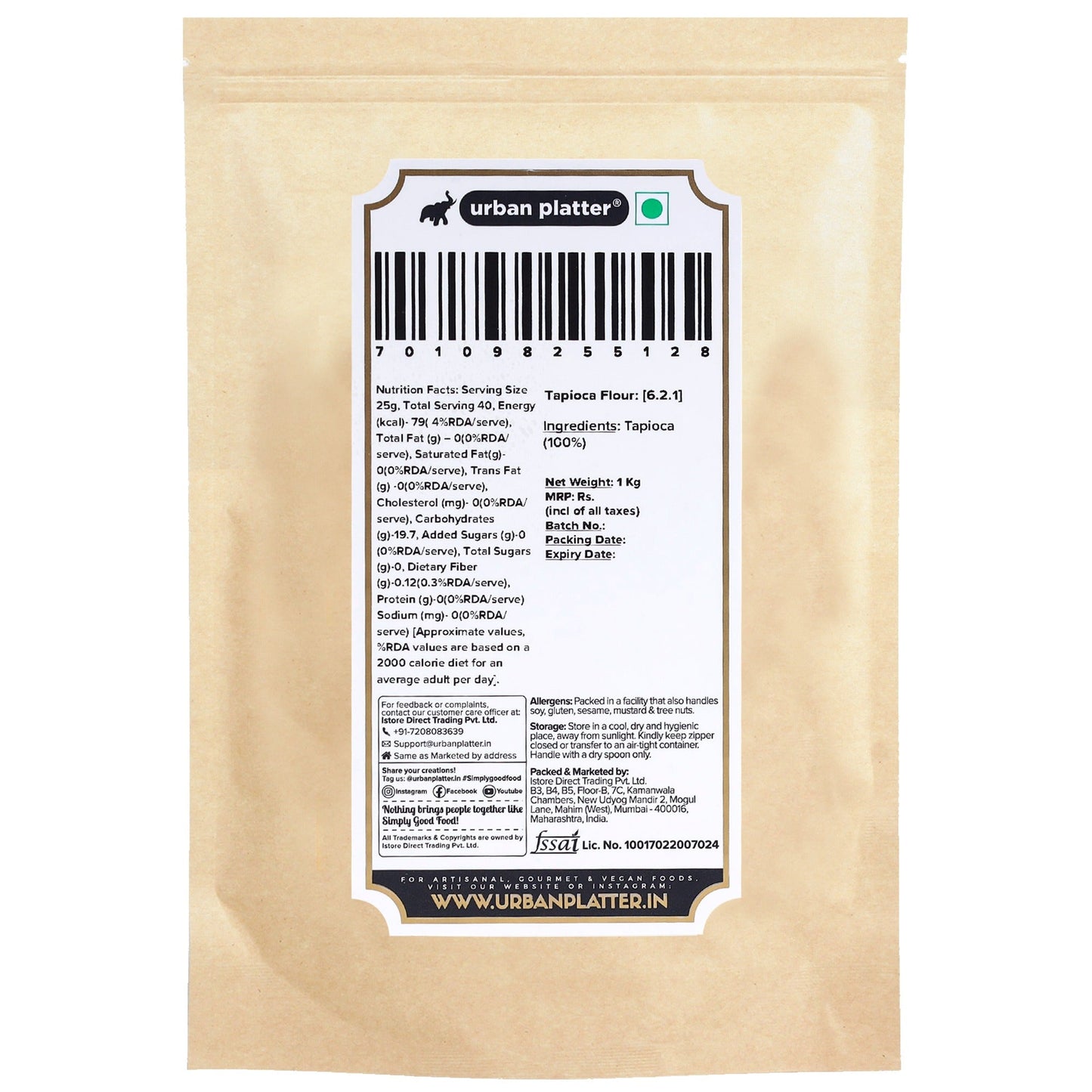 Urban Platter Tapioca Flour - 1 kg