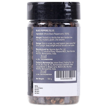 Urban Platter Whole Black Peppercorns - 100 gms