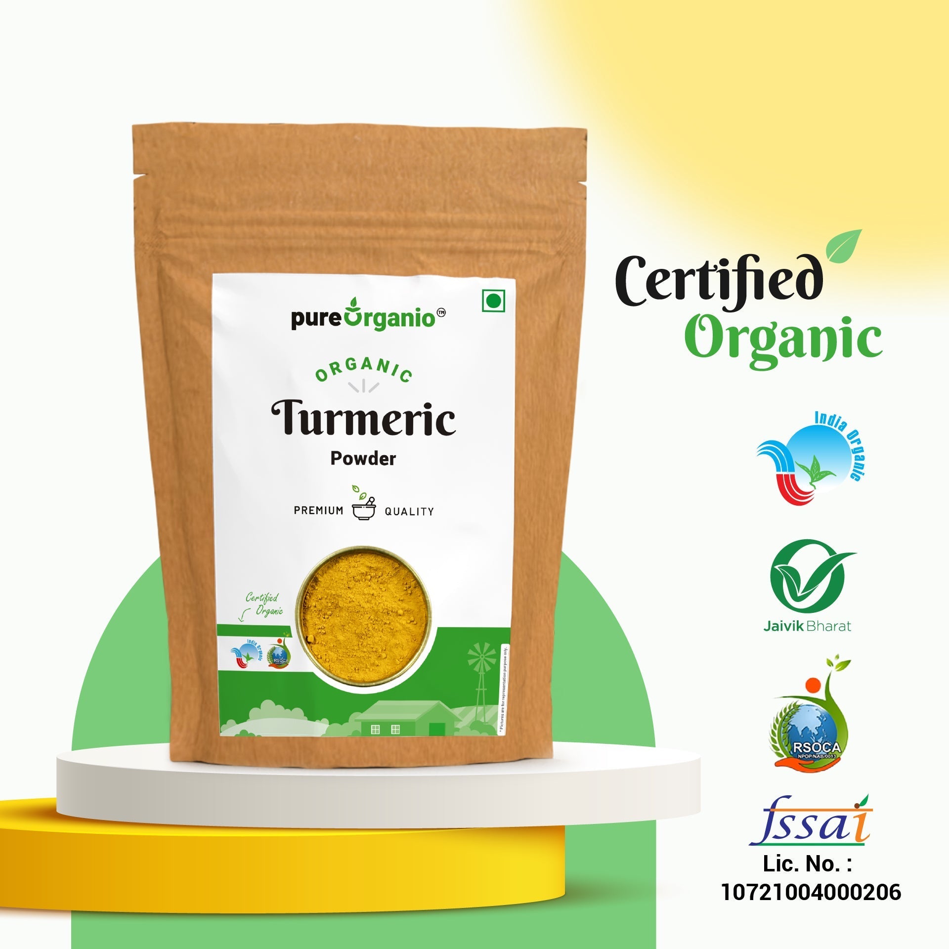 Pure Organio Organic Turmeric Powder Haldi