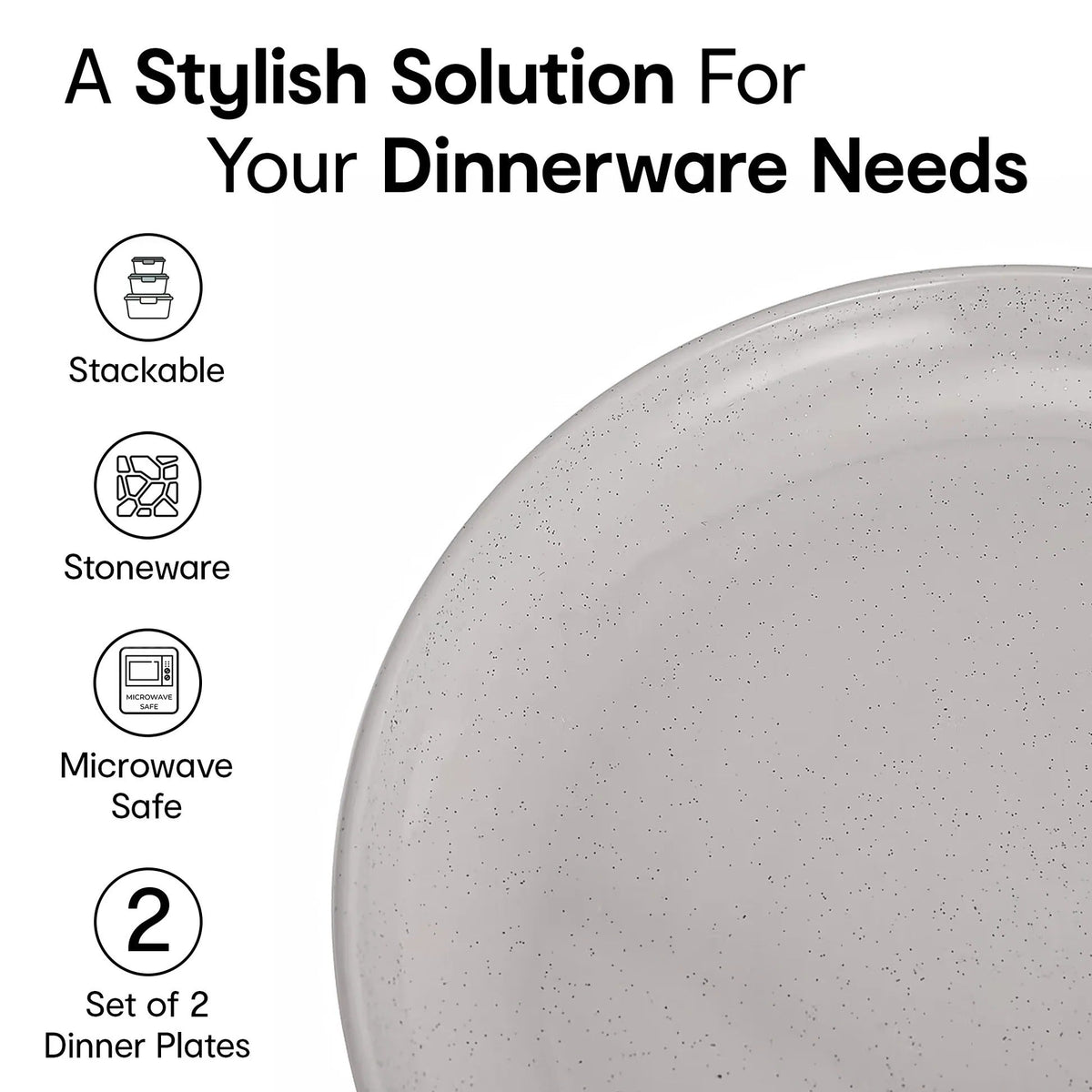 Anko Speckled Green Glazed Dinner Plate Set of 2 10 inch Grey Lightweight