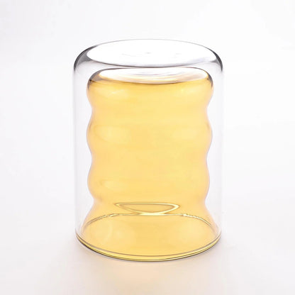 UMAI Curvy Colored Double Walled Cup (200ml) | Yellow | Pack of 2