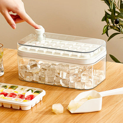 UMAI 2 Layer Ice Cube Tray | Effortless Demolding | 64 Compartments | White (NN23101D)