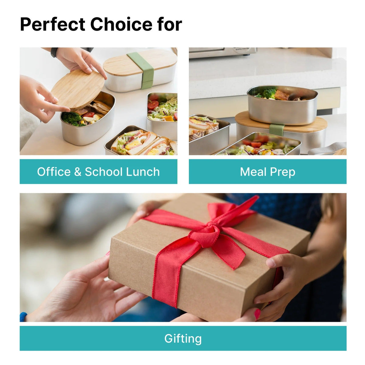 The Better Home 304 SS Microwave Safe Container 700ml | Bamboo Lid | Stainless Steel Lunch Box