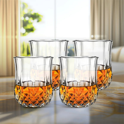 UMAI Whiskey Glasses Set of 4 (200ml) | Lead Free | Heavy Bottom | Transparent