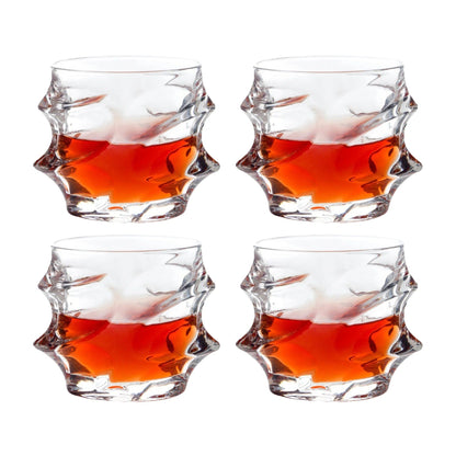 UMAI Whiskey Glasses Set of 4 (240ml) | Lead Free | Heavy Bottom | Transparent