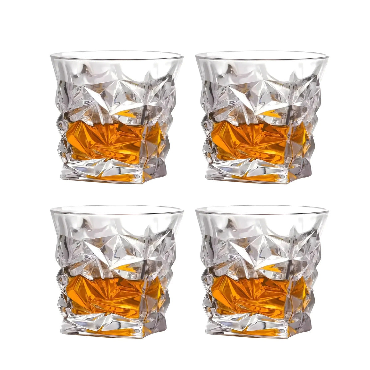 UMAI Whiskey Glasses Set of 4 (280ml) | Lead Free | Elegant Design | Transparent