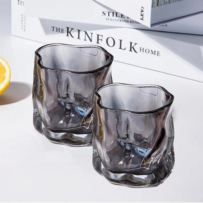 UMAI Whiskey Glasses Set of 2 (230ml) | Lead Free | Dishwasher Safe | Grey