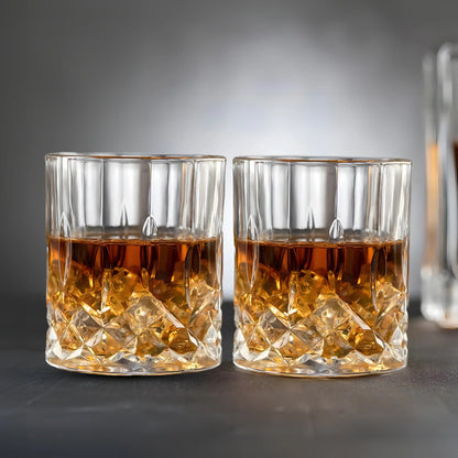 UMAI Whiskey Glasses Set of 2 (300ml) | Heavy Bottom | Lead Free | Crystal Clear