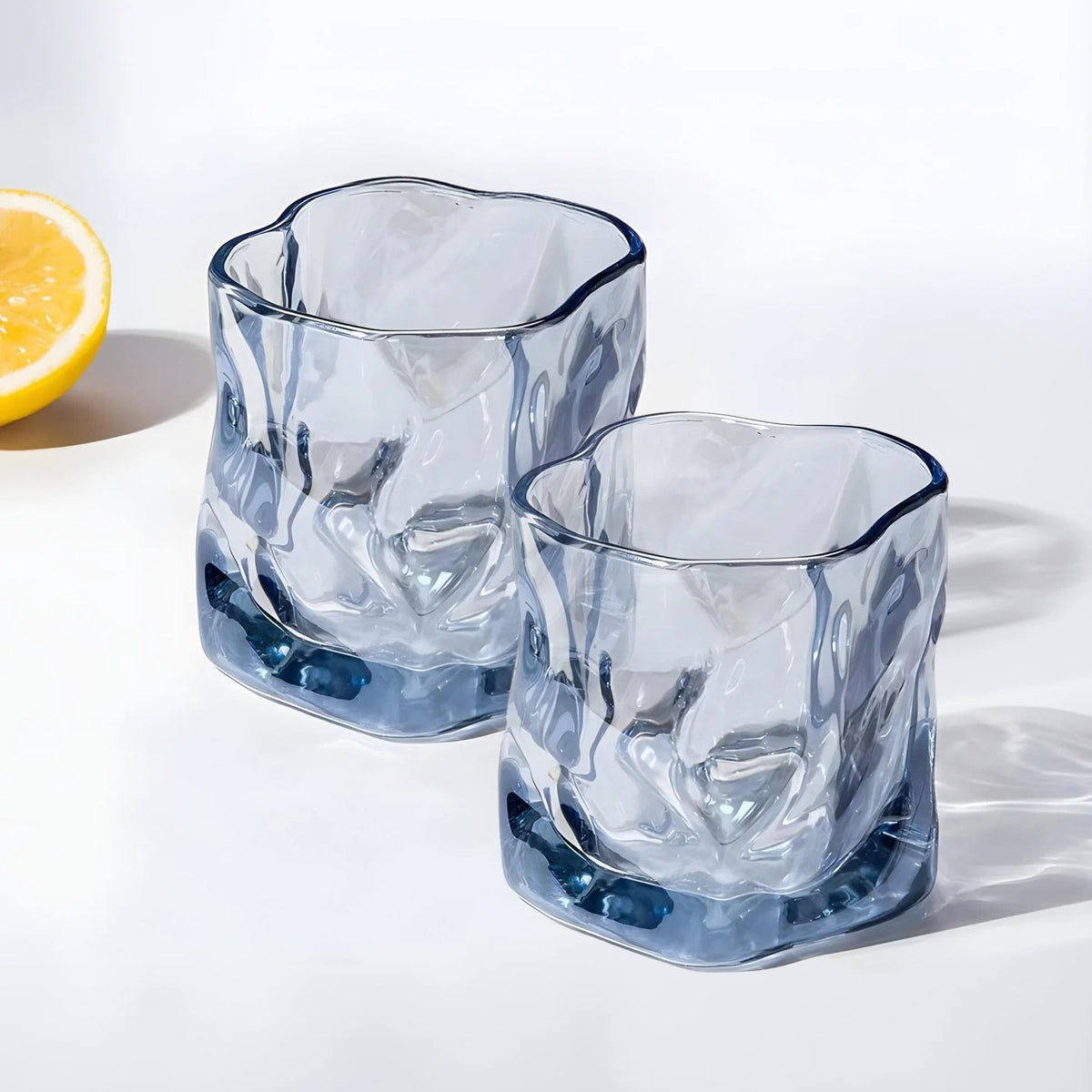 UMAI Whiskey Glasses Set of 2 (230ml) | Lead Free | Elegant | Blue