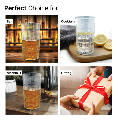 UMAI Whiskey Glasses Set of 4 (320ml) | Lead Free | Heavy Bottom | Crystal Clear