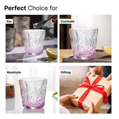 UMAI Set of 2: Purple Lead Free Whiskey Glasses | 270ml | Heavy Bottom