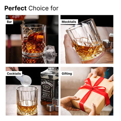 UMAI Whiskey Glasses Set of 2 (300ml) | Heavy Bottom | Lead Free | Crystal Clear