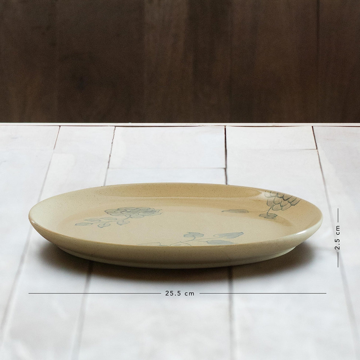 Ellementry Fiore Ceramic Dinner and Side Plate Combo Set of 8 4 of Each Dishwasher Safe Food Grade