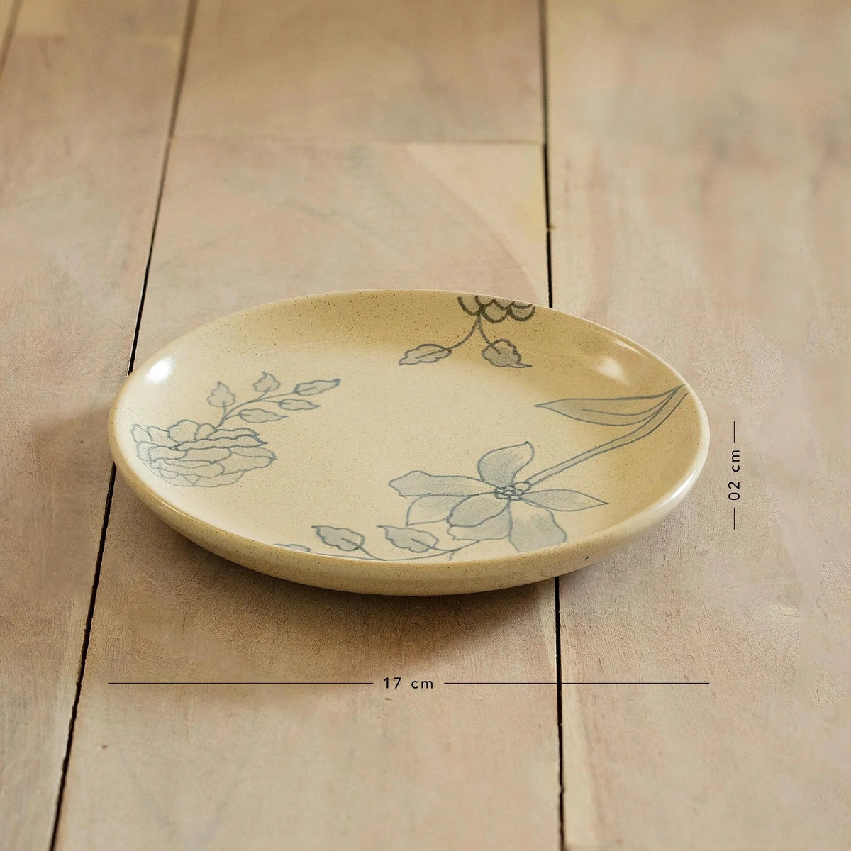 Ellementry Fiore Ceramic Dinner and Side Plate Combo Set of 8 4 of Each Dishwasher Safe Food Grade