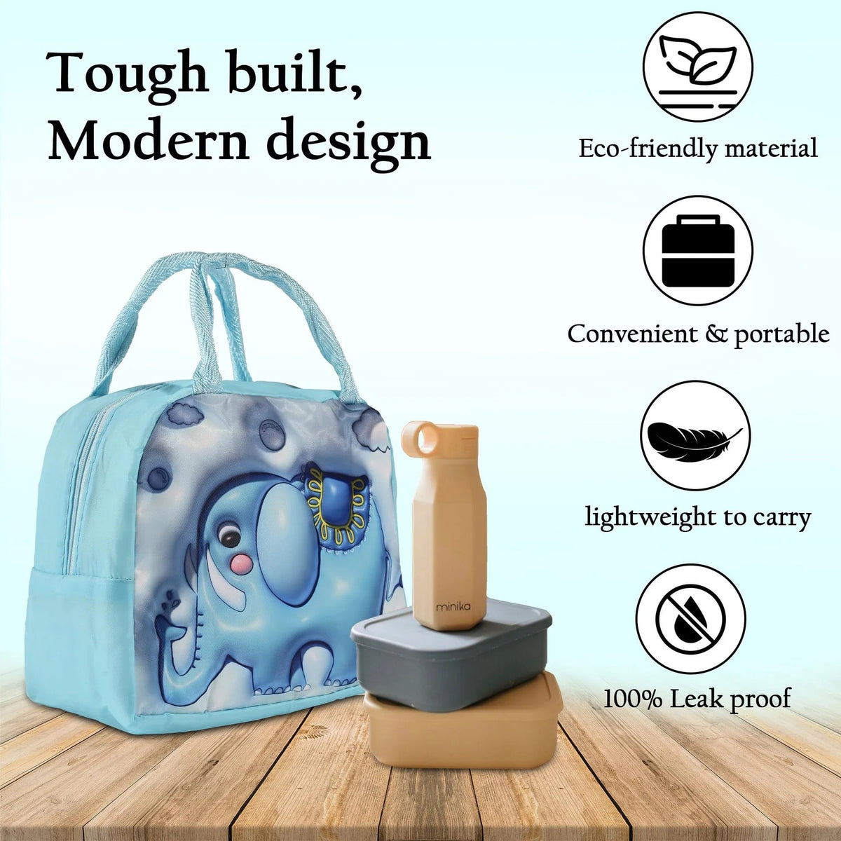 YJ-2 Insulated Kids Lunch Bag | Leakproof | Easy Access Zip | Orange Tiger Design