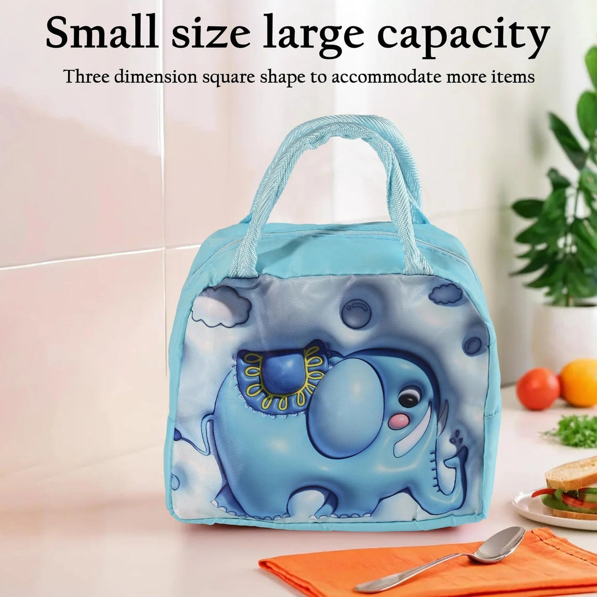Kids Insulated Lunch Bag | Leakproof | Dinosaur Design | 23x19cm | Black