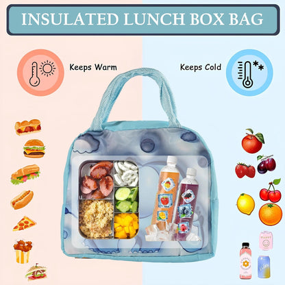 Kids Insulated Lunch Bag | Leakproof | Dinosaur Design | 23x19cm | Black