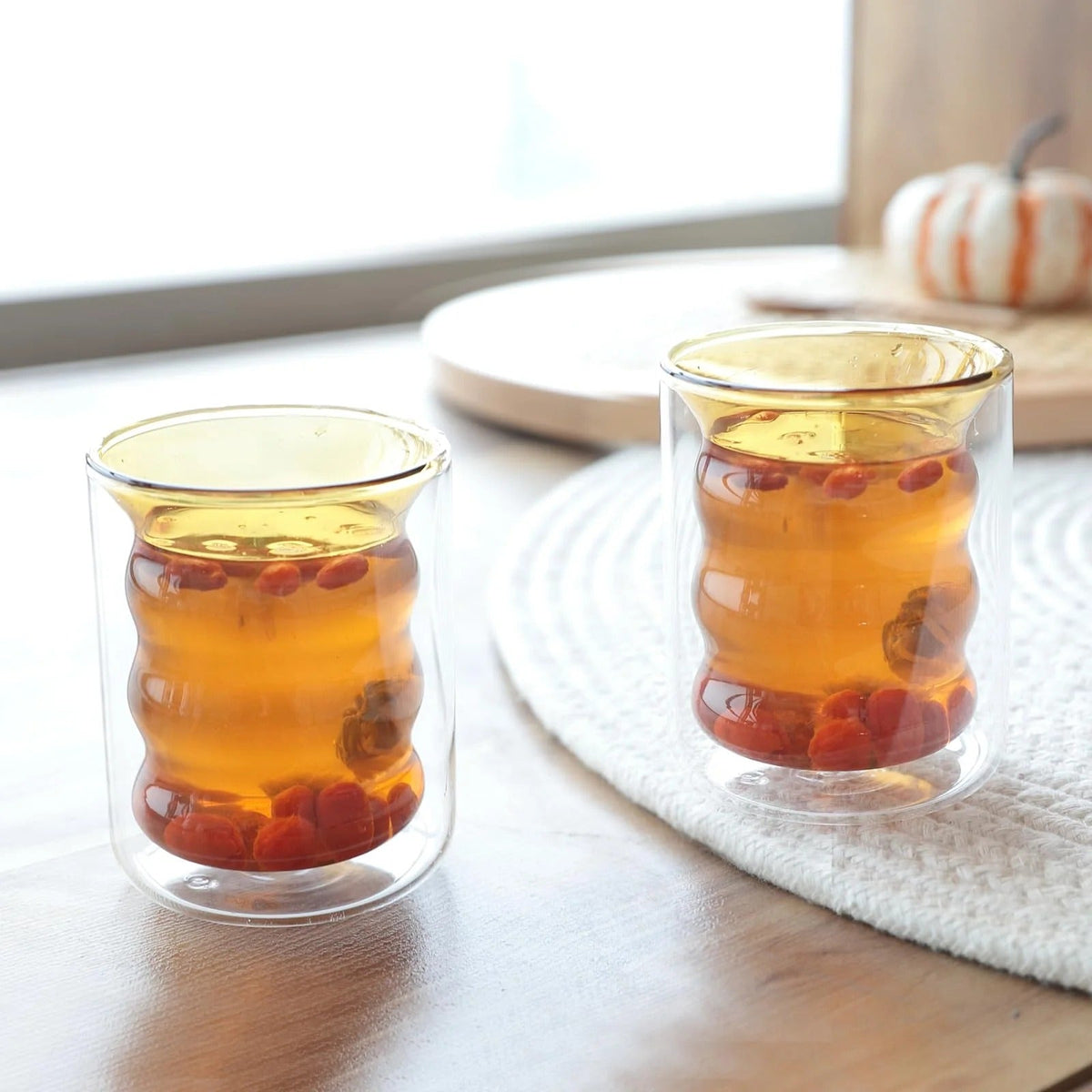 UMAI Curvy Colored Double Walled Cup (200ml) | Yellow | Pack of 2