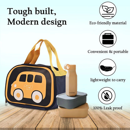 Homestic Insulated Kids Lunch Bag | Navy Blue Car Design | 1 Bag