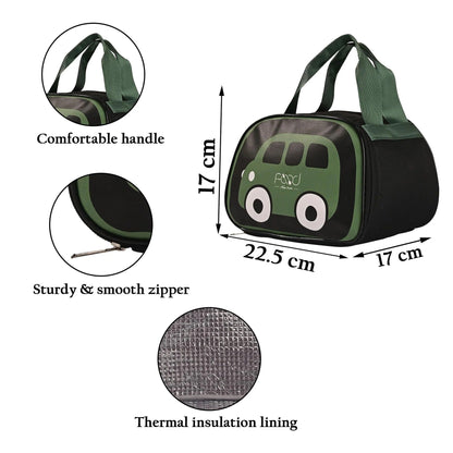 Homestic Insulated Kids Lunch Bag | Leakproof | Stylish Black | For School