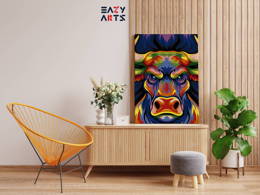 Bull Abstract Paint By Numbers kit