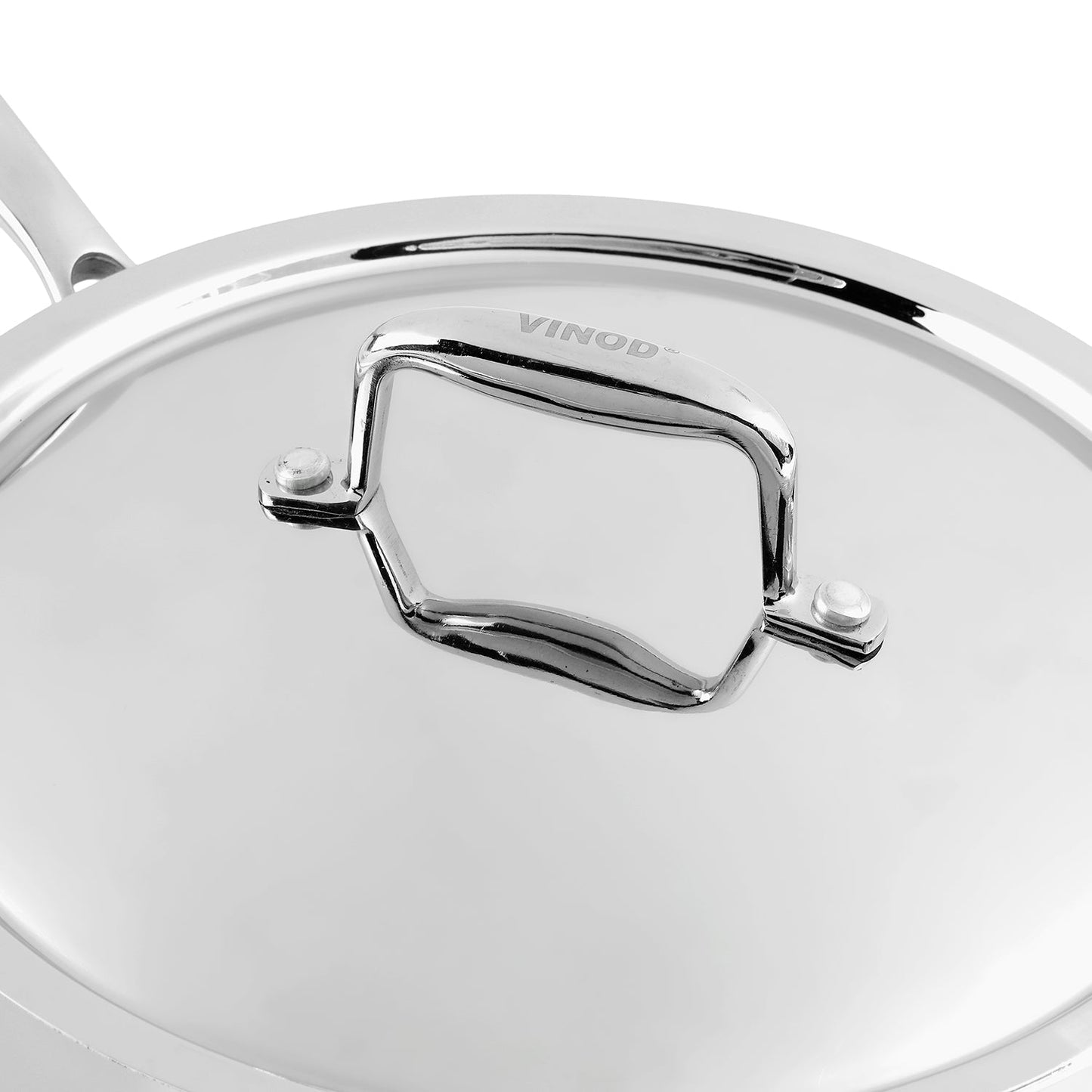 Vinod Platinum Triply Stainless Steel Sautepan With Lid | 2.6 Litres | 24 Cm
