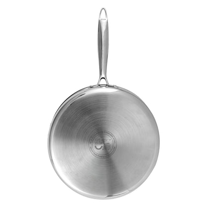 Vinod Platinum Triply Stainless Steel Sautepan With Lid | 2.6 Litres | 24 Cm