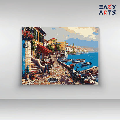 City and Boats Paint By Numbers kit