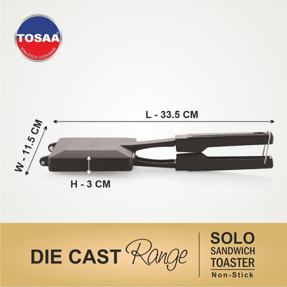 Tosaa Solo Sandwich Toaster Gas Non-Stick Black
