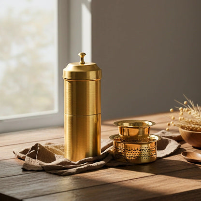 Artarium Brass Filter Coffee Set with Dabara Tumbler Traditional