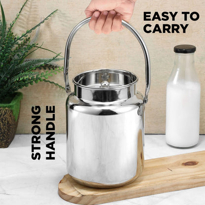 Kraft Stainless Steel Barni Jar with Lid and Handle - 4 Litre