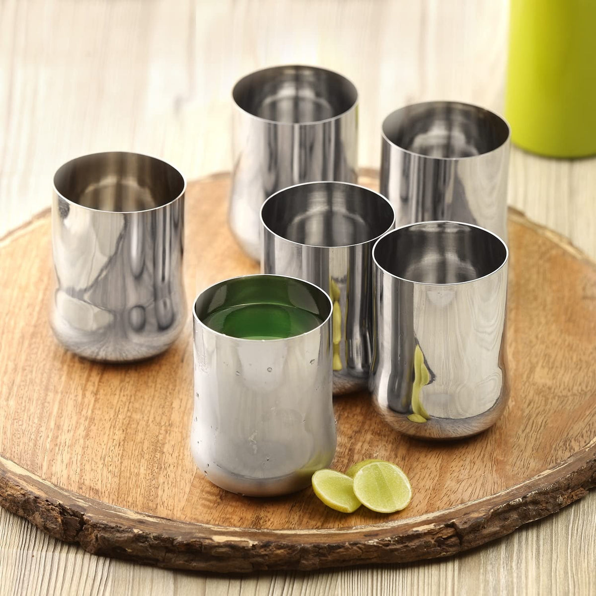 Kraft Urvashi Stainless Steel Glass Set of 6-350ml Each