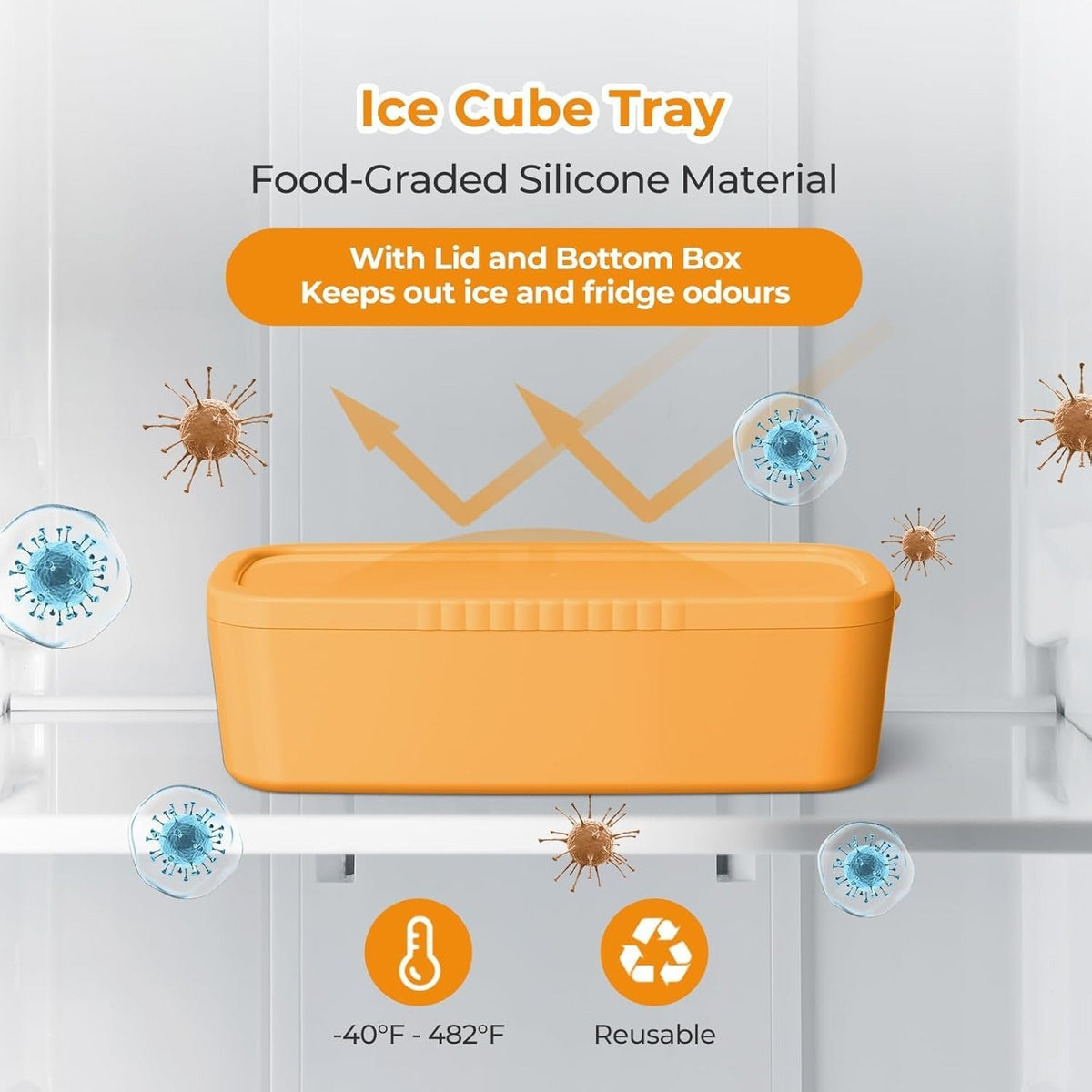 House of Quirk Ice Cube Tray for Stanley Ice Mold Tumbler Cup 950-1200ml -  (Yellow)