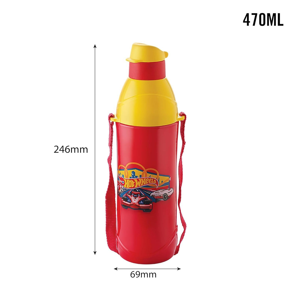 CELLO Puro Junior 600  Hot Wheel Plastic Water Bottle for Kids