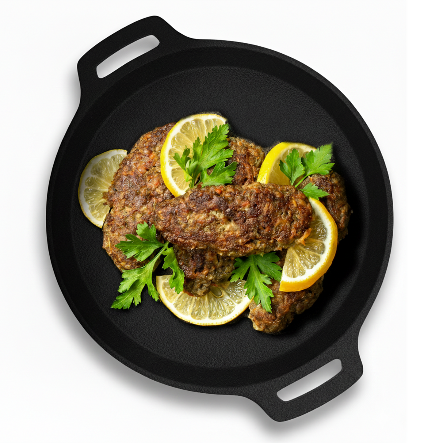 Esspy Pre-Seasoned Cast Iron Fish Fry Pan with Double Handle| Induction Friendly | Nonstick Fish Fry Pan, 100% Pure & Toxin Free, No Chemical Coating, Black