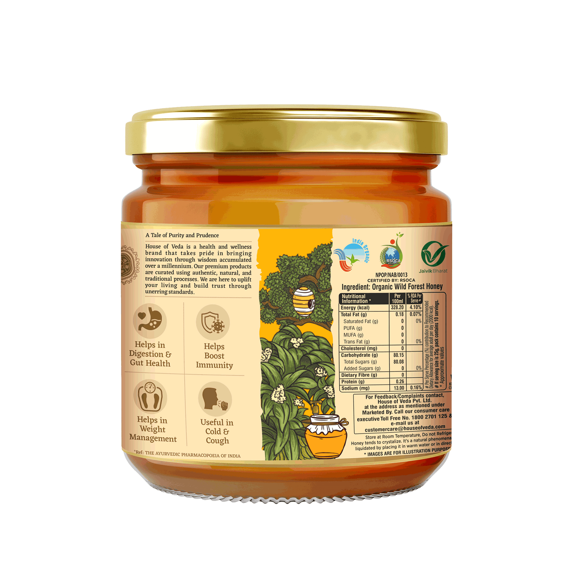 Organic Wild Forest Raw Honey 250g