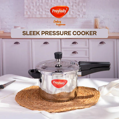 PrayLady Sleek Stainless Steel Pressure Cooker Induction Base