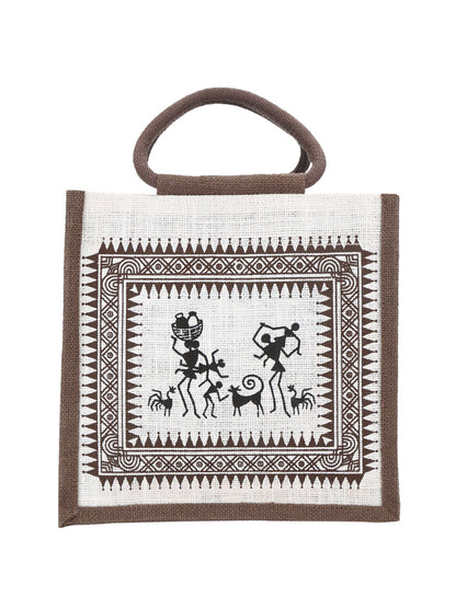 Jute Cottage Warli Print Lunch Zipper