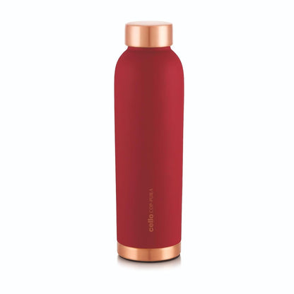 CELLO Evita Copper Water Bottle For Daily & Office Use 750 ml, Red